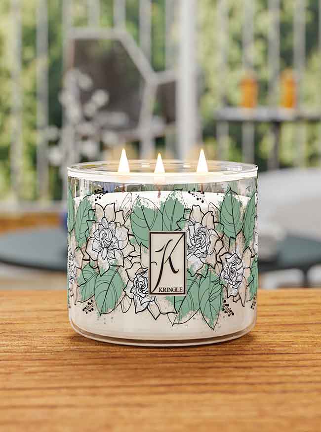 Gardenia 3-Wick Candle - Kringle Candle Company