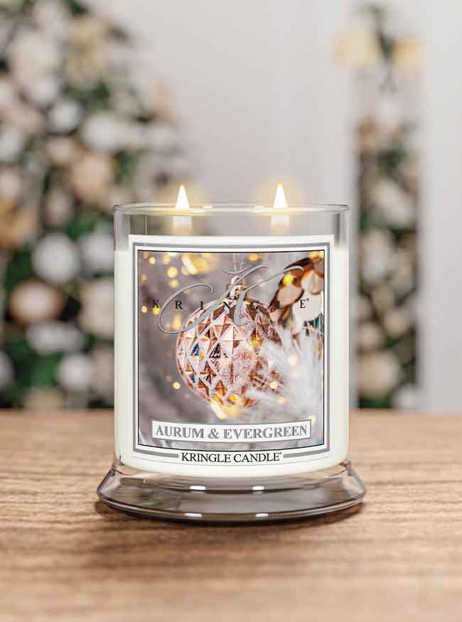 Aurum & Evergreen Medium 2-wick - Kringle Candle Company