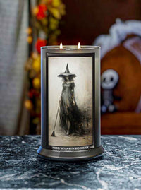 Moody Witch with a Broomstick Large 2-Wick - Kringle Candle Company