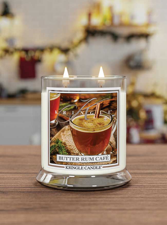 Butter Rum Café Medium 2-Wick - Kringle Candle Company