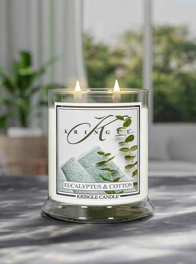 Eucalyptus & Cotton Medium 2-wick - Kringle Candle Company