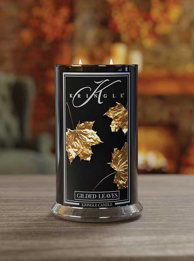 Gilded Leaves Large 2-wick - Kringle Candle Company