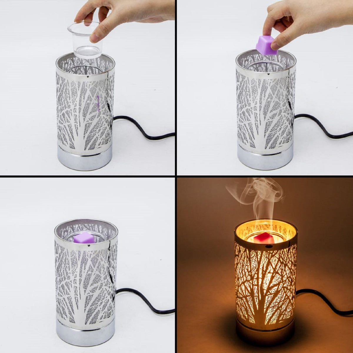 7" Touch Lamp Wax Melts Warmer -Metal Forest Table Decor - Kringle Candle Company