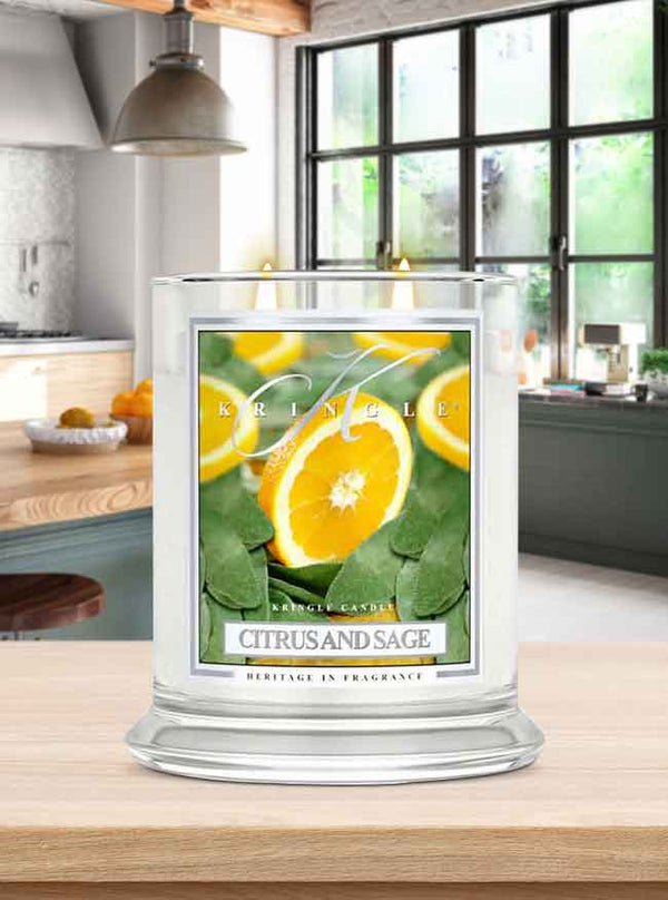 Citrus & Sage Medium 2-wick - Kringle Candle Company