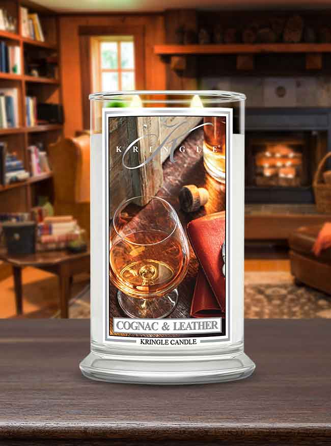 Cognac & Leather  Large 2-wick - Kringle Candle Company